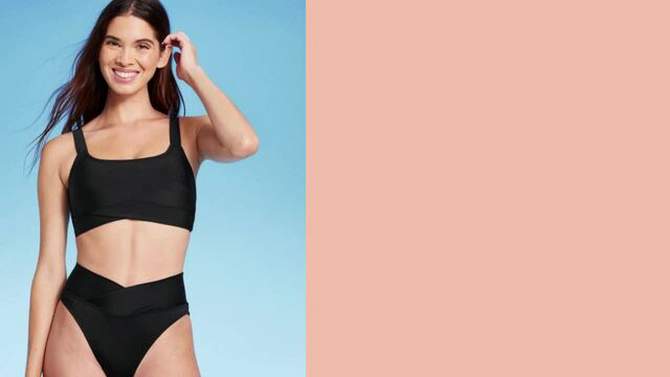 Women's Longline Square Neck Bralette Bikini Top - Shade & Shore™, 2 of 11, play video