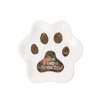 Totalee Gift Pet More Dogs Trinket Tray Ceramic White