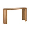 Vintage Console Table with Beaded Trim and Reversible Curved Legs, Natural Wood Veneer Entryway Accent Table for Hallway or Behind Sofa - 3 of 4