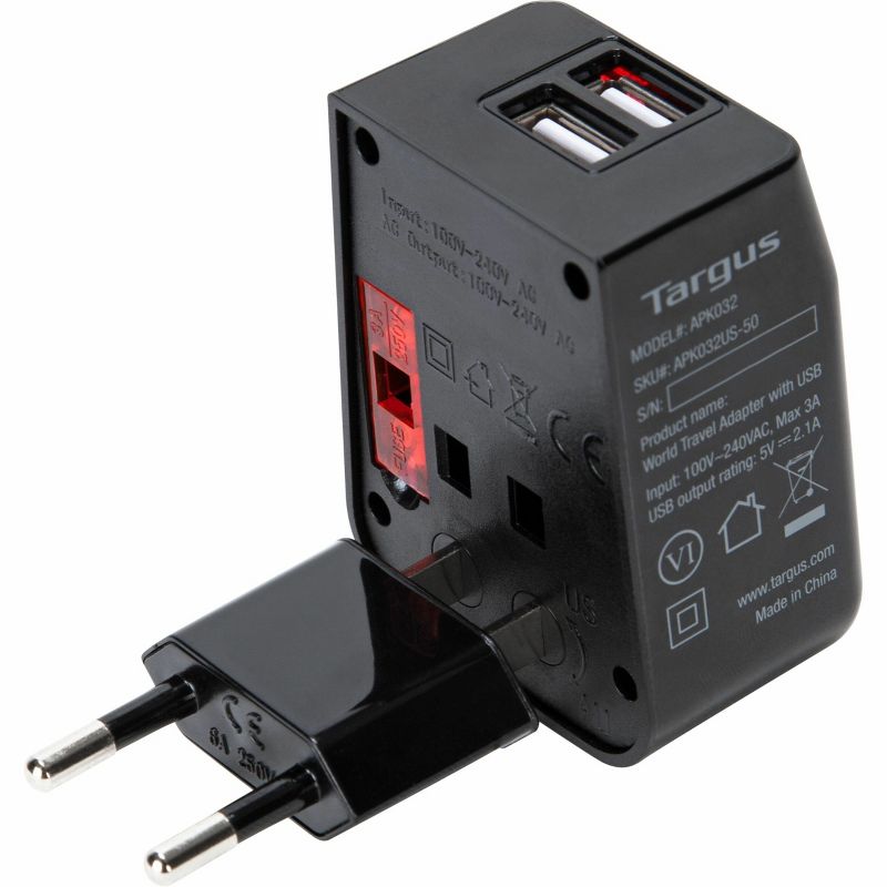 Targus World Travel Power Adapter with Dual USB Charging Ports, 5 of 10