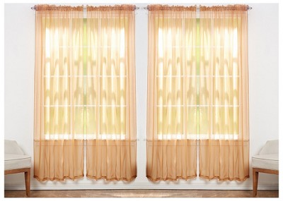 J&V TEXTILES 4-Pieces Sheer Solid Sheer Window Curtains 55x84 - Window Treatment Rod Pocket Voile Drape/Panel Sets for Patio Door