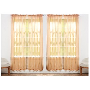 J&V TEXTILES 4-Pieces Sheer Solid Sheer Window Curtains 55x84 - Window Treatment Rod Pocket Voile Drape/Panel Sets for Patio Door - 1 of 4