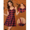 Allegra K Women's Plaid Zipper Front Strap Sleeveless Mini Party A-Line Dress - 2 of 4