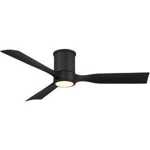 Casa Vieja 56" Keel Modern Indoor Outdoor Ceiling Fan 3 Blade LED Light Remote Control Matte Black Finish Bedroom Patio Living Room Hugger Damp Rated - 1 of 4