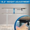 Mount-It! L Shaped Standing Desk - Large Electric Corner Standing Desk, Height Adjustable Range, White Frame, Rustic Wood Tabletop - 4 of 4