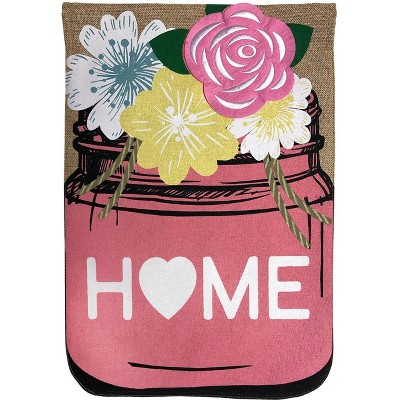Home Mason Jar Spring Burlap Garden Flag Floral 18" x 12.5" Briarwood Lane