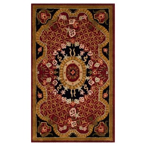 Burgundy/Black Abstract Tufted Accent Rug - (3
