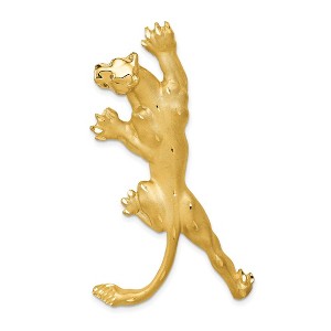 Black Bow Jewelry 14k Yellow Gold Large Vertical Panther Hidden Bail Pendant - 1 of 4