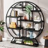 Tribesigns 62.2 Inch Bookshelf, Round Bookshelves Etagere Bookcase - 2 of 4