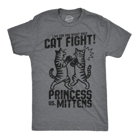 Мужские перчатки Crazy Dog T-Shirts, Inc. Mens Funny T Shirts Cat Fight Princess Vs Mittens Sarcastic Boxing Match Tee For Men - Crazy Dog Men's T Shirt For Cat Lovers Dark Grey L