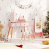 Infans Kids Vanity Set Princess Makeup Dressing Table and Chair Set w/ Jewelry Armoire - 3 of 4