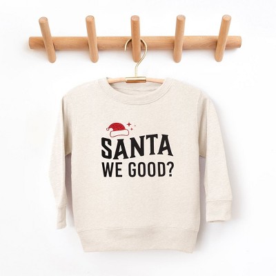 The Juniper Shop Santa We Good Glitter Youth Ultra-Soft Graphic Sweatshirt