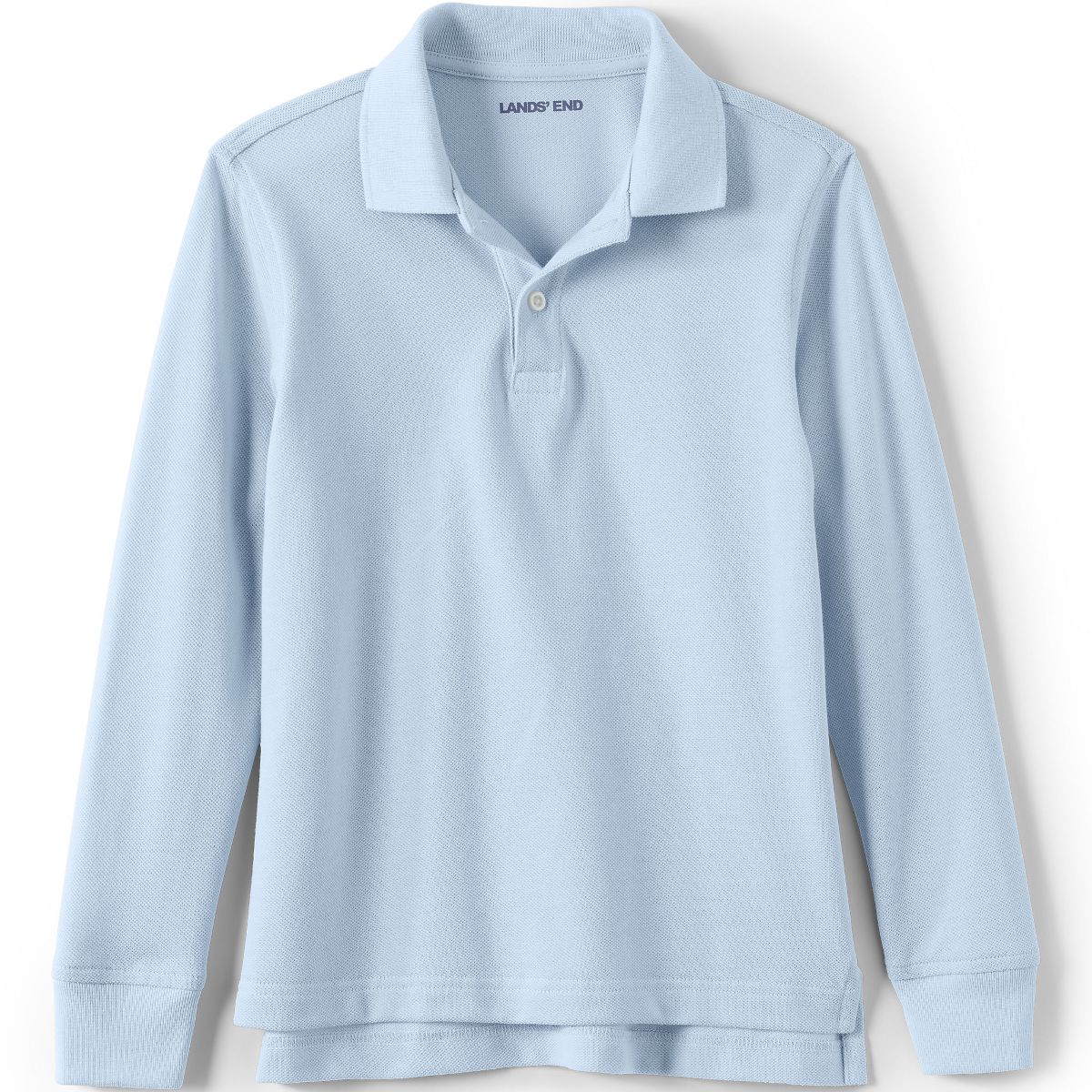 Lands' End School Uniform Kids Long Sleeve Mesh Polo Shirt - thumbnail 7