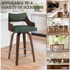 Arceso 26" Swivel Counter Height Bar Stools,Mid-Century Wooden Barstools with Backs for Kitchen Restaurant - 2 of 4