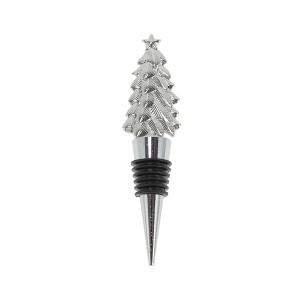 Unique Bargains Christmas Pine Cone Bottle Stopper Aluminum Alloy TPR Silver Tone Black 1 Pc - 1 of 3