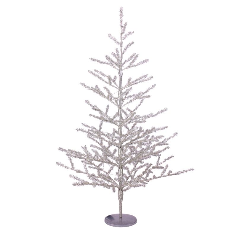 Northlight 3' Pre-Lit LED Silver Tinsel Twig Artificial Christmas Tree - Clear Lights, 1 of 6