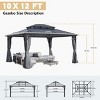 Durable Double-Roof Outdoor Gazebo with UV-Resistant Polycarbonate Top, Mosquito Netting, and Sturdy Aluminum Frame for All-Weather Use-Coolbibila - 4 of 4