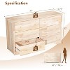 VINGLI 57" Unfinished Solid Wood Dresser for Color DIY, 6 Drawer Long Chest with Drawers, Natural Rubberwood - 2 of 4