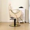 Tall Office Desk Chair, 360°Height Adjustable Swivel With Foot Ring, Adjustable Arm Counter Height Office Chair, Salon Barber Chair-Cuddlewood - 3 of 4