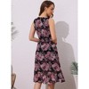 Allegra K Women's Wrap Ruffle High Low Hem Round Neck Keyhole Back Sleeveless Floral Dress - 4 of 4
