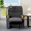 Manual Recliner Chair in Dark Gray Corduroy, Plush Armchair with Phone Holder & 2 Cup Holders, 32.4"x39.57"x38.78"H - 3 of 4