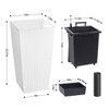 Planter Set of 2 Large Rattan Flower Pot w/2 Trays & a Water Level Monitor & Wheels Outdoor& Indoor for Patio, Porch,Living Room - 4 of 4