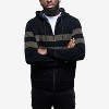 CULTURA Mens' Full Zip Hooded Striped Cardigan Sweater With Faux Shearling Lining - 4 of 4