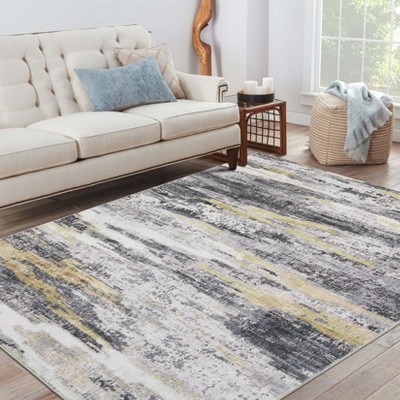 Modern Abstract Area Rug Washable Rug Stain Resistant Low Pile Rugs for Living Room Bedroom
