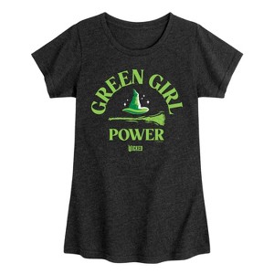 Girls' - Wicked - Green Girl Power Fitted Short Sleeve Graphic T-Shirt - 1 of 4