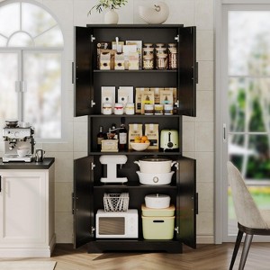 Nasitip 70" Tall Pantry Cabinet with Adjustable Shelves and Doors, Freestanding Storage Cabinet for Kitchen, Bathroom, or Living Room - 1 of 4