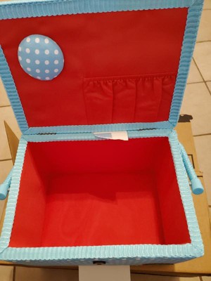 Dritz Large Sewing Basket Kit Aqua Dots : Target