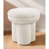 CAVINAS Mushroom Accent Stool,17.5" Ottoman with Round Top,Pedestal Base,Shearling Fabric,Upholstered Armless Chairs for Living Room - 2 of 4