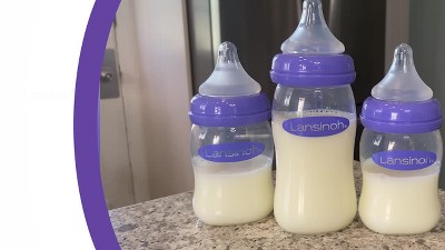 Lansinoh Momma Breastmilk Feeding Bottle with NaturalWave Slow Flow Nipple  5 Ounces Transparent 5 Ounce (Pack of 1)