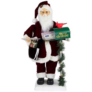 Northlight Animated and Musical Santa Claus Figure with Lighted "Merry Christmas" Mailbox - 30" - 1 of 4