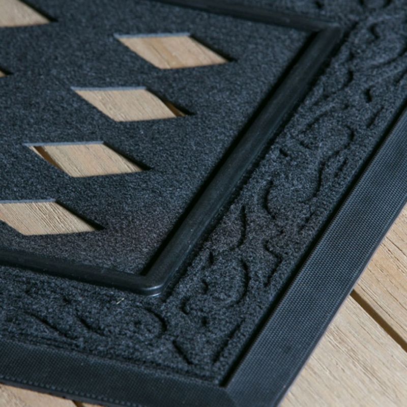Evergreen Black Scroll Sassafras Floor Mat Indoor Outdoor Rubber Tray 18"x30" Fits Sassafras Inserts 10"x22" black, 6 of 8