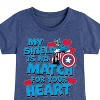 Girls' - Marvel - Captain America My Shield Valentine Fitted Short Sleeve Graphic T-Shirt - 2 of 4
