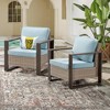 COWLOWN Light Blue 2 Piece Outdoor Wicker Chairs, Patio Seating with Waterproof Rattan, Thick Cushions & Durable Metal Frame for Backyard or Terrace - 2 of 4
