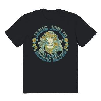 Janis Joplin Men's Janis Roses Short Sleeve Graphic Cotton T-Shirt