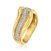 Ross-Simons 14kt Yellow Gold-Plated Wave Ring With .70 ct. t.w. Czs - 3 of 4