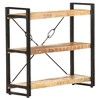 vidaXL 3-Tier Industrial Style Bookcase-Made of Solid Mango Wood and Powder-Coated Steel Frame with Wall Attachment Device (35.4"x11.8"x31.5") - 2 of 4