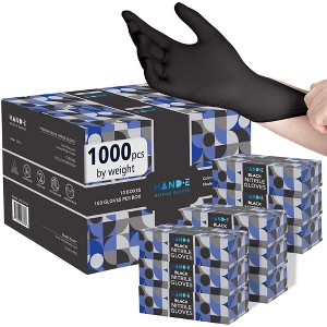 Hand-E Nitrile Exam Gloves, 3 Mil Thickness, Latex & Powder Free, Perfect for Cleaning & Cooking - 1000 Pack - 1 of 4