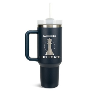 100 North Tastes Like Checkmate Queen Chess Piece Wrap-Around 40 Oz. Stainless Steel Water Bottle Coffee Mug, Spill & Leak Resistant, Travel Tumbler - 1 of 4