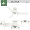 Hunter 44" Gilmour Lighted Ceiling Fan Matte White Finish - Modern Design for Indoor & Outdoor Use with Integrated LED Light - 2 of 4