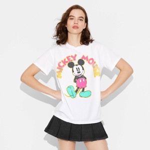 Women's Mickey Short Sleeve Graphic T-Shirt - White - 1 of 3