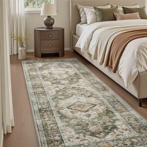 MontVoo Oriental Machine Washable Area Rug Sage Green - 1 of 4