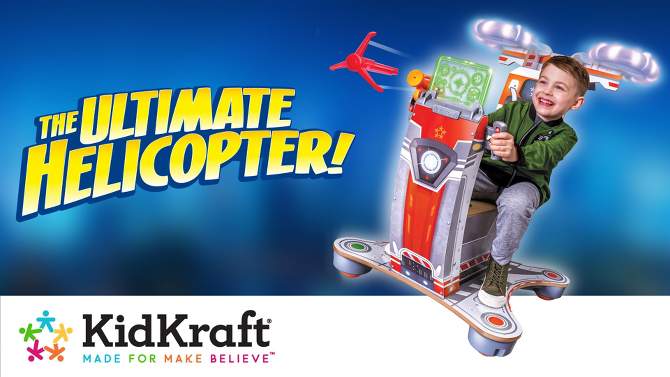 KidKraft Ultimate Helicopter Wooden Pretend Play Set with Lights Sounds and Spinning Propellers, 2 of 10, play video