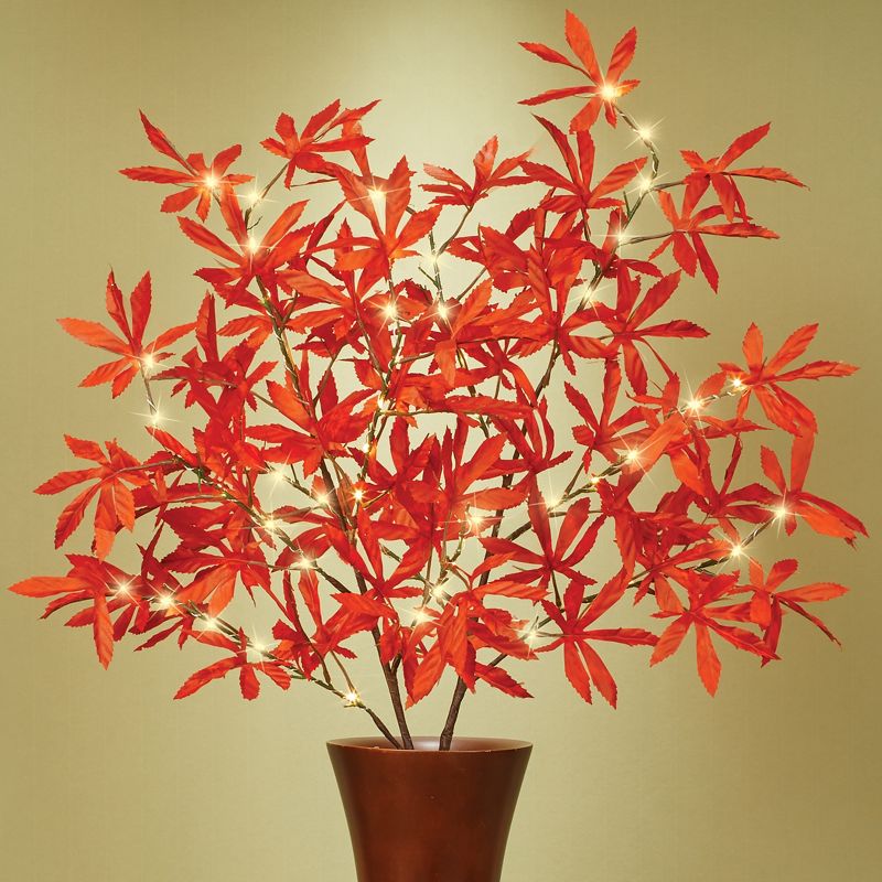 Collections Etc LED Lighted Decorative Fall Branches Set, 2 of 3