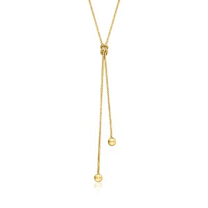 Pure Collection by Ross-Simons Italian 14kt Yellow Gold Lariat Knot Necklace Size 16 - 1 of 3