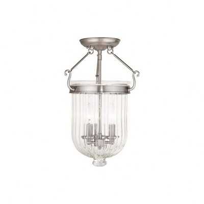 Livex Lighting Coventry 3 - Light Semi-Flush Mount in  Polished Nickel