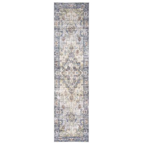 Marcel Vintage Traditional Medallion Area Rug Blue/Gold - Captiv8e Designs - image 1 of 4